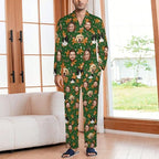 Custom Face Pajamas for Women Men,Personalized Dog Cat Pet Pajamas Set,Christmas Long Sleeve Sleepwear Pjs