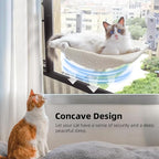 2PCS Replacement Cover for Cat Window Perch, M Size Cordless Cat Window Hammock Bed Accessories, Reversible Breathable/Warm Seat Cover for Inside (White, 20.4" L x 11.8" W)