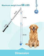 Flirt Pole for Dogs, Durable Dog Flirt Pole for Large Medium & Small Dogs, Interactive Dog Pole Toy with Rubber Ball for Outdoor/Indoor, Training, Chase, Tug of War 24 inch