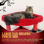 Globlazer Gothic Corner Cat Tree Tower with Scratching Post for Indoor Cats, 51inch Goth Cat Condo Tower with Large Hammock, Fan-Shaped Padded Perch, Spacious Cat Cave, Hanging Basket, C51, Red Black