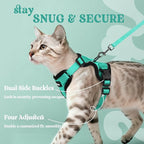 rabbitgoo Cat Harness and Leash for Walking, Escape Proof Soft Adjustable Vest Harnesses for Cats, Easy Control Breathable Reflective Strips Jacket, Emerald, XS