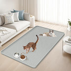 Silicone Cat & Dog Food Mat, 50" x 34" Extra Large Pet Feeding Mat for Cats and Dogs Bowl, Pet Placemat for Food and Water with Raised Edge, Waterproof, Leakproof (Grey)