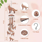 Wolf Wind Chimes for Outside,Wolf Gifts for Women/Men/Sympathy Gift/Memorial Gifts/Birthday Festival Metal windchimes Outdoors/Indoors,Patio,Garden Decor,Home,Porch,Yard Decor
