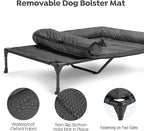 Veehoo Cooling Elevated Dog Bed Add Removable Waterproof Bolster Cushion Mat, Raised Pet Cot with Breathable Teslin Mesh, No-Slip Feet, Dog Sofa Bed for Indoor Outdoor, XXLarge, Black CWC2331B