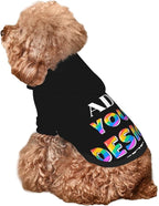 Personalized Dog Hooded Sweatshirt, Custom Pet Pullover Hoodie Design Your Own Text Image for Small Dogs Puppy Cat Kitten Clothes Dog Shirt Customizable, Customized Gifts, Black, S,