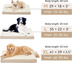 Memory Foam Medium Dog Bed, Cooling Dog Beds for Medium Dogs, Washable Orthopedic Pet Bed for Crate with Joint Relief Memory Foam, Waterproof Liner and Plush Cover (29"x 18", Beige)