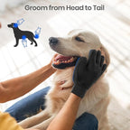 Pet Hair Remover Glove - Gentle Pet Grooming Glove Brush - Deshedding Glove - Massage Mitt with Enhanced Five Finger Design - Perfect for Dogs & Cats with Long & Short Fur - 1 Pack (Right-hand), Blue