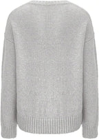 WDIRARA Women's Cat Graphic Sweater Long Sleeve Crew Neck Knit Tops Casual Knitwear