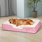 Orthopedic Dog Bed for Large Medium Sized, Washable Memory Foam Large Dog Bed, Durable Medium Pet Sofa with Removable Cover, Washable Waterproof Pet Couch Beds(Pink, XXL)