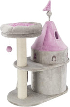 TRIXIE My Kitty Darling Castle Condo, Plush Cat Tree, Sisal Scratching Post, Removable Bed, Crinkling Blanket, Cat Toy