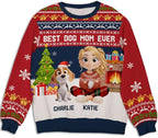 Wrappiness A Girl And Her Dog Christmas Sweatshirt - Cozy Unisex Fit Custom Shirt - Cute for Women Pet Lovers