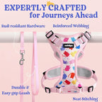 rabbitgoo Cat Harness and Leash for Walking, Escape Proof Soft Adjustable Vest Harnesses for Cats, Easy Control Breathable Reflective Strips Jacket, Purrty Pink, M