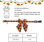 ADOGGYGO Halloween Cat Collars with Removable Bow Bell, 2 Pack Orange Purple Plaid Halloween Bowtie Collar for Cats Kittens