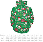 Artsadd Custom Face Unisex athletic Pockets Sweatshirt Loose Hoodie Custom Christmas Long Sleeve Sweatshirt Hooded Pullover