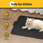 Cat Litter Mat, Upgrade Super Waterproof Back Layer Litter Box Mat, Non Slip, Durable, Soft on Paws Kitty Trapping Matt (24"x18", Black)