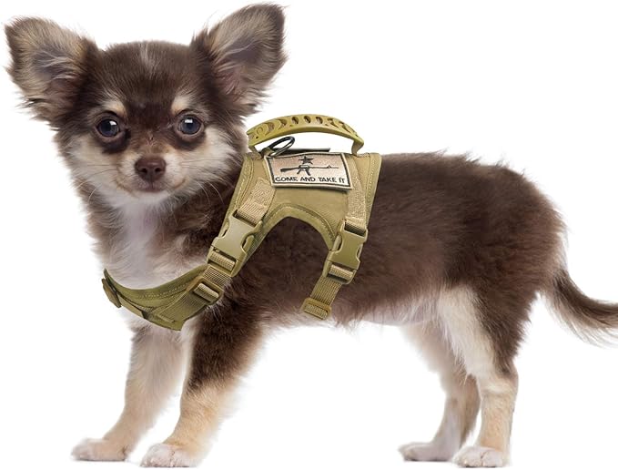 Tactical Dog Training Harness Outdoor Working Vest Adjustable XSmall Military MOLLE Dog Vest Harness with Rubber Handle
