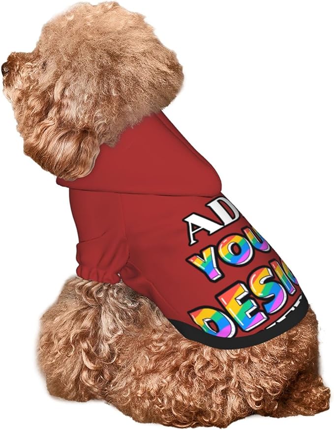 Personalized Dog Hooded Sweatshirt, Custom Pet Pullover Hoodie Design Your Own Text Image for Small Dogs Puppy Cat Kitten Clothes Dog Shirt Customizable, Customized Gifts, Brown, S,