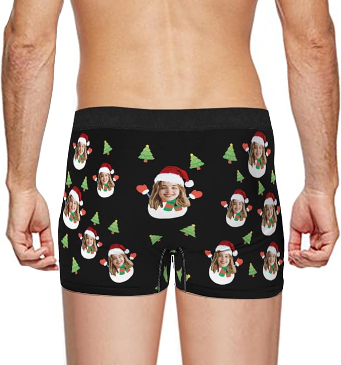Personalized Underwear for Men with Face Custom Face Boxers Customized Boxer Briefs Funny Gifts for Him Husband Boyfriend