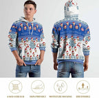 Artsadd Custom Face Unisex athletic Pockets Sweatshirt Loose Hoodie Custom Christmas Long Sleeve Sweatshirt Hooded Pullover
