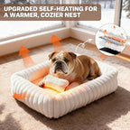 Dog Bed for Small Medium Size Dog, Washable Self Warming Dog Cat Beds for Indoor Cats Fluffy Rabbit Fur Pet Bed for Puppy and Kitten, Orthopedic Dog Cat Beds with Removable Cover & Anti-Slip Bottom
