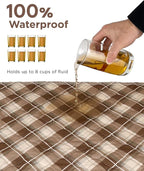 Non-Slip Bed Pads for Incontinence Washable (34" x 36"|2 Pack), Waterproof Bed Pads, Brown Grid, Bed Wetting Pads for Bed, Sofa, Floor, Resuable Underpads for Adults, Seniors, Pet