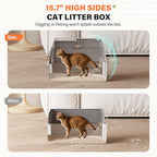 Stainless Steel Cat Litter Box with Scoop, Metal Litter Box High Sided, Cat Litter Box Enclosure, XL Extra Large High-Sided Litter Boxs (Anti-Urine Leakage, Include Scoop) (Grey)