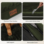 Orthopedic Dog Beds for Extra Large Dogs, Waterproof Egg Crate Foam XL Dog Bed with Sides 41x27Inch, Washable Big Dogs Couch Beds with Removable Cover and Nonskid Bottom, Olive Green