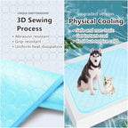 Mannice Dog Cooling Mat, Pet Cooling Mat for Dogs Cooling Blanket for Dogs Dog Cooling Pad for Kennels, Crates, Cars, Indoor & Outdoor Ice Silk Cooling Mat for Extra Large Dogs (Blue, XL(40 * 28"))