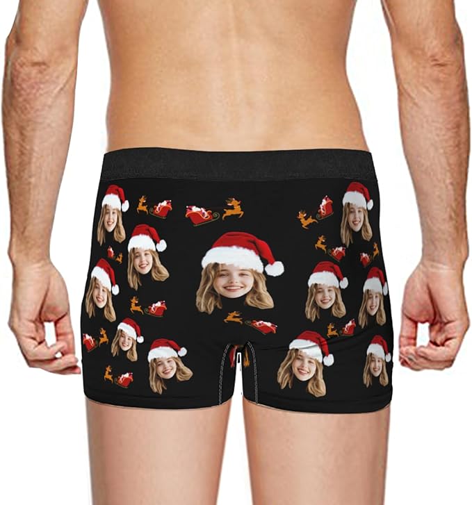 Personalized Underwear for Men with Face Custom Face Boxers Customized Boxer Briefs Funny Gifts for Him Husband Boyfriend