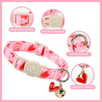 Cat Collar, 2Pack Valentine's Day Kitten Collars Cute Breakaway Cat Collar with Bell, Red Love Heart Pink Hearts Kitty Collars Adjustable Size for Girl and Boy Cats