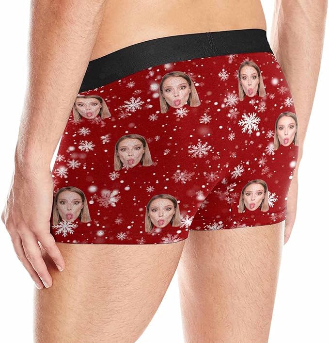 M YESCUSTOM Custom Faces Funny Short Briefs Gift for Husband Underwear