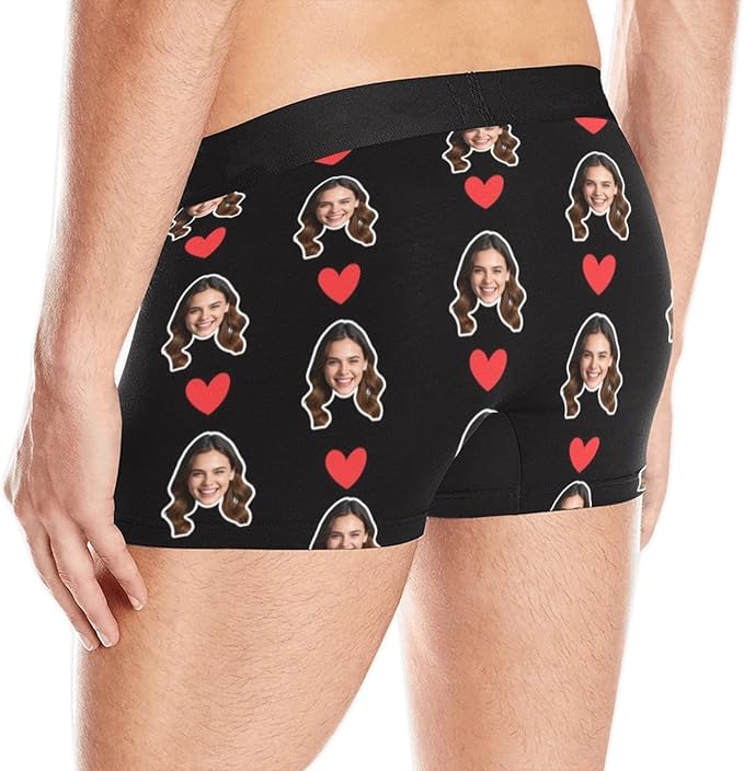 M YESCUSTOM Custom Boxers Briefs for Men Personalized Boxers with Face Mens Funny Underwear with Photo XS-5XL