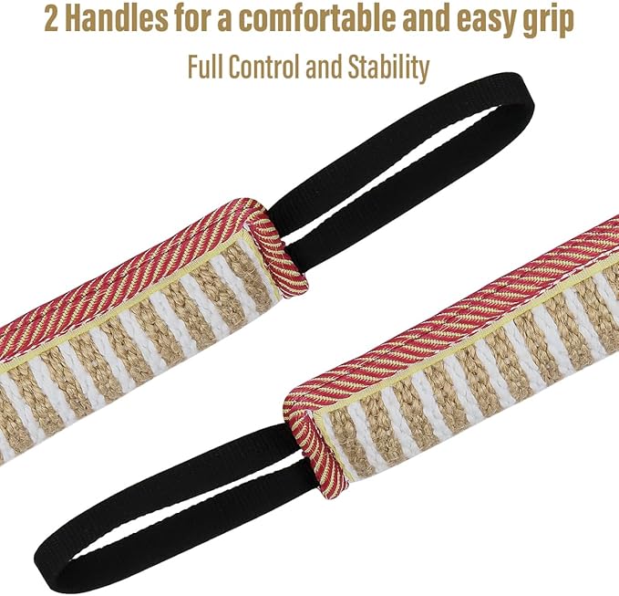 Storystore Dog Tug Toy Dog Training Bite Pillow Jute Bite Toy - Best for Tug of War, Puppy Training Interactive Play - Interactive Toys for Small and Medium Dogs (Striped, 11.8" x 3.15")