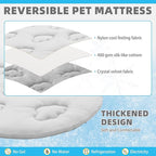 KOOLTAIL Cat Cooling Mat, Upgraded Two Sided Cooling Pad for Dogs Cats Puppy, Soft Summer Pet Sleeping Blanket Kennel to Keeping Cool, Washable Dog Mats for Crate Sofa Bed Outdoor, Round, Gery