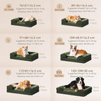 EHEYCIGA Orthopedic Dog Bed for Medium Dogs, Waterproof Memory Foam Medium Dog Beds with Sides, Non-Slip Bottom and Egg-Crate Foam Pet Couch Bed with Washable Removable Cover, Dark Green