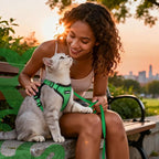 rabbitgoo Cat Harness and Leash for Walking, Escape Proof Soft Adjustable Vest Harnesses for Cats, Easy Control Breathable Reflective Strips Jacket, Grass Green, XXS