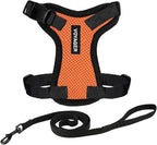 Voyager Escape-Proof Step-in Lock Cat Harness & 5ft Neoprene-Handle Leash Set All-Weather Mesh with Reflective Stitching for Small to Large Cats by Best Pet Supplies, Orange/Black Trim, XS