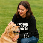 Custom Dog Knit Sweater for Women Personalized Pet Paw Print Pullover Dog Mom Gift Christmas for Pet Lovers