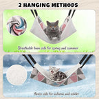 BBTO 3 Pcs Reversible Pet Hammock Soft Plush Cat Hanging Hammock Guinea Pig Bed Rat Cage Accessories for Puppy Dog Piggy Kitten Ferret Rabbit Other Small Animals (Triangle)