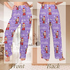 Custom Couple Pajama Pants Sock with Funny Face, Personalized PJ Anniversary Birthday Women Men Pants