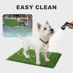 Dog Grass Pad with Tray Foldable Dog Litter Box High Walls, Odor Free Artificial Grass for Dogs Potty, Pee Pad Holder, Seamless, No Assembly, Waterproof, Easy Clean, Portable for Travel