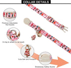 Lionet Paws 2pcs Pack Christmas Cat Collar,Ho Christmas Tree & Pink Stripes Cat Kitten Collars with Breakaway Buckle,Ideal for Girl Cats