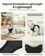 Luxelle 2 Pack Escape-Proof Cat Harness and Leash Set for Walking – Adjustable No Pull Soft Vest with Easy-Wear Buckle, Reflective Straps, Breathable Mesh – Outdoor Travel Harness for Cats & Kittens