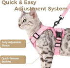 Cat Harness and Leash Set Escape Proof Tactical Extra Large Kitten Harness Emotional Support Cat Vest, Pink, XL