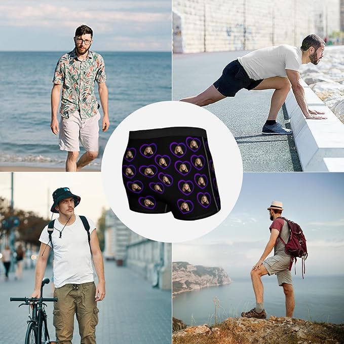 Personalized Underwear for Men with Face Custom Face Boxers Customized Boxer Briefs Funny Gifts for Him Husband Boyfriend