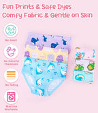 Girls and Toddlers 100% Cotton Underwear Tagless Soft Panties Size 2-3T,4-5T,6,8,10,12 (6-Pack)