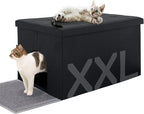 MEEXPAWS Cat Litter Box Enclosure Furniture Hidden, Cat Washroom Bench Storage Cabinet | Extra Large 35.4'' x 19.7'' x 19.7''| Dog Proof | Waterproof Inside/Easy Clean | Easy Assembly | Odor Control