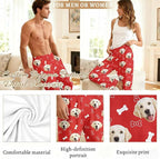 Custom Couple Pajama Pants Sock with Funny Face, Personalized PJ Anniversary Birthday Women Men Pants