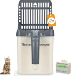 Neater Pet Brands Neater Scooper Standard Cat Litter Scoop, 15 Refill Bags – Mess-Free Cat Litter Scooper with Bag, Spill-Proof Kitty Box Sifter, Bin Doubles as Scoop Holder, For Single-Cat Households