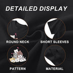 KEEVICI Cute Cartoon Cat Shirts for Girls Kids Graphic Tees Kawaii Animal Pattern T Shirt Cotton Crewneck Summer Loose Tops